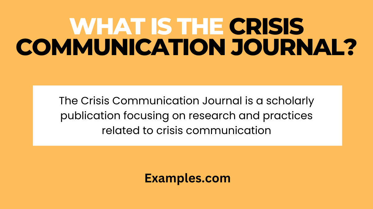 what is the crisis communication journal