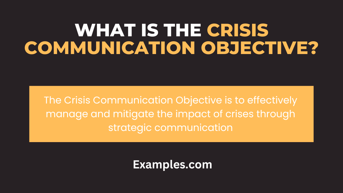 what is the crisis communication objective