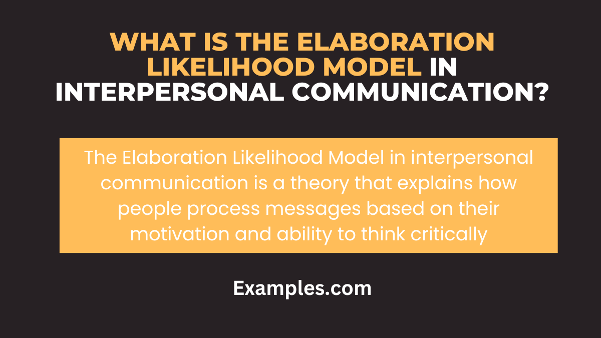 what is the elaboration likelihood model in interpersonal communication
