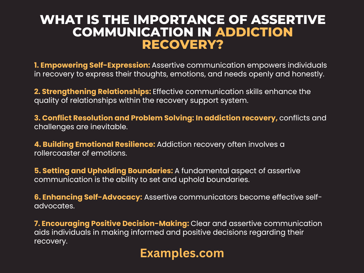 what is the importance of assertive communication in addiction recovery