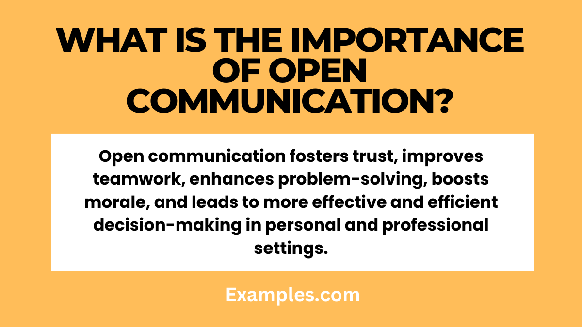 what is the importance of open communication