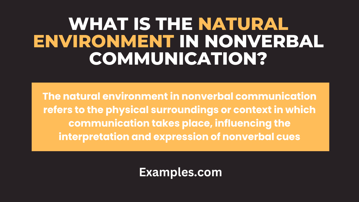 what is the natural environment in nonverbal communication