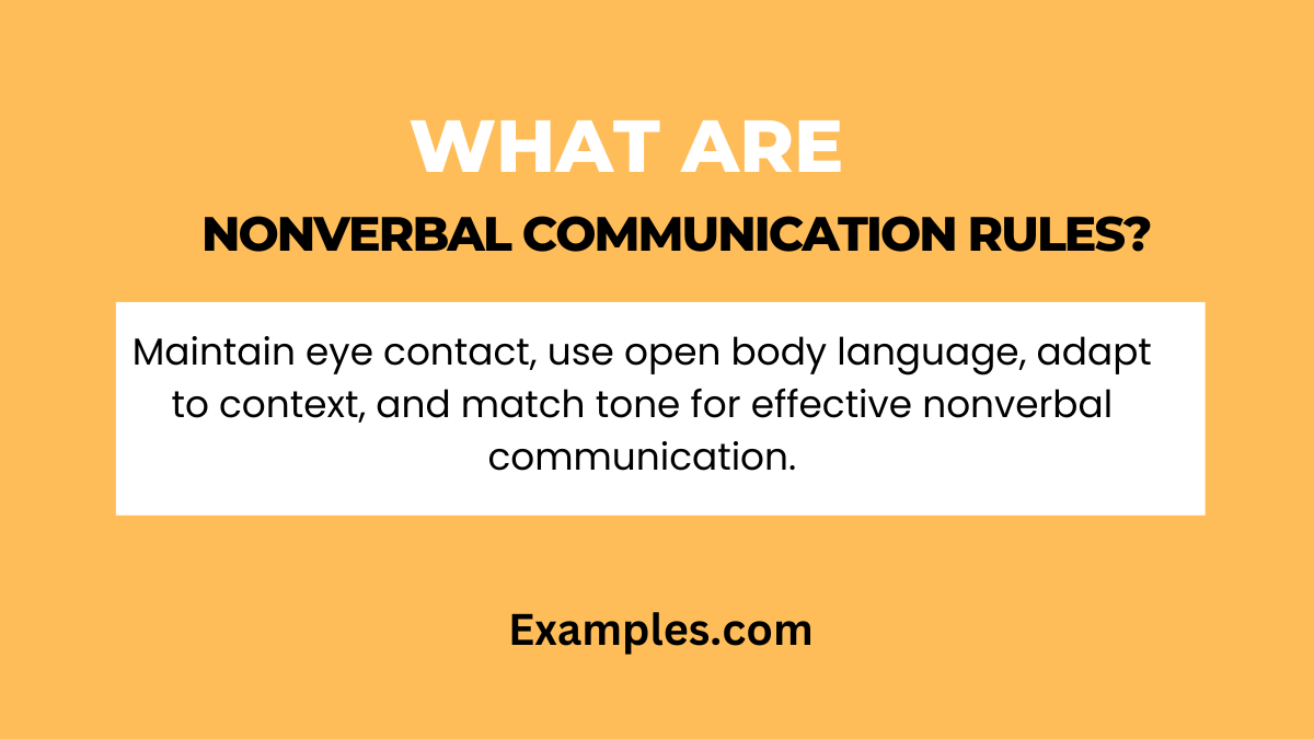 What is the Rules of Nonverbal Communication