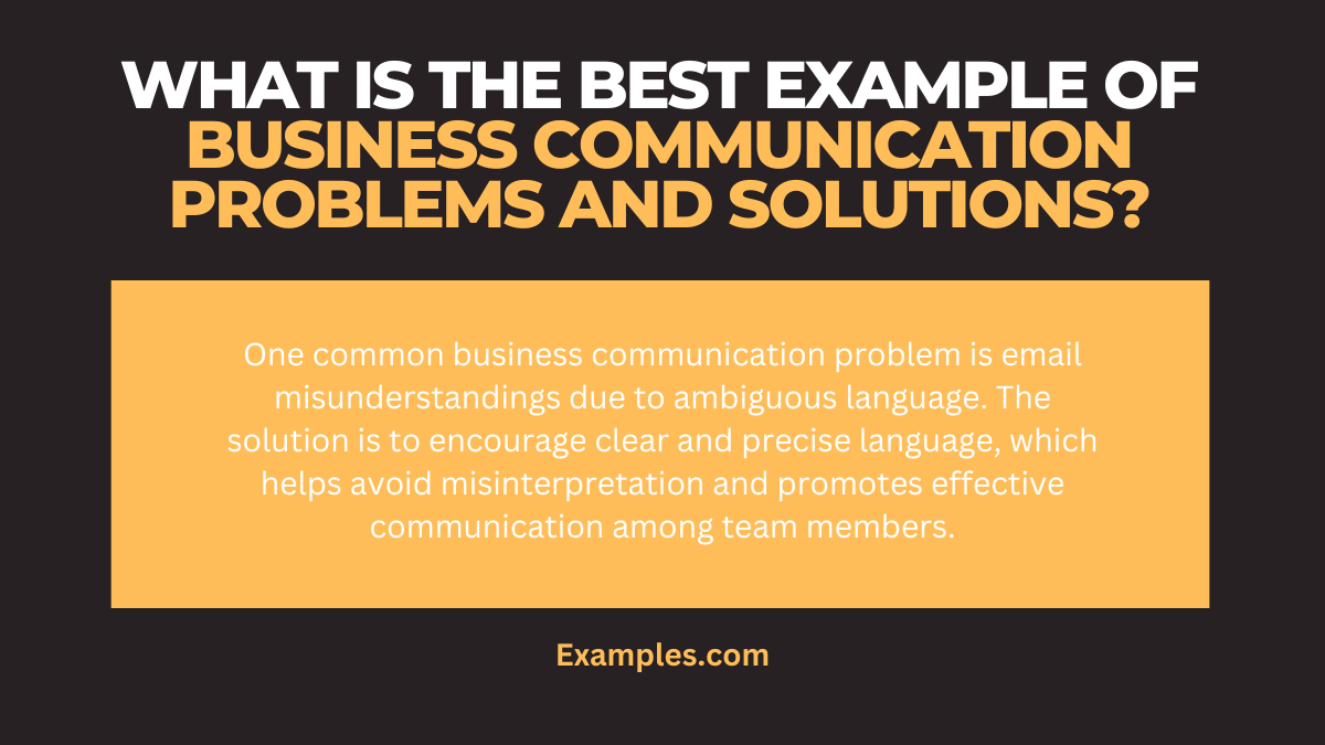 what is the best example of business communication problems and solutions