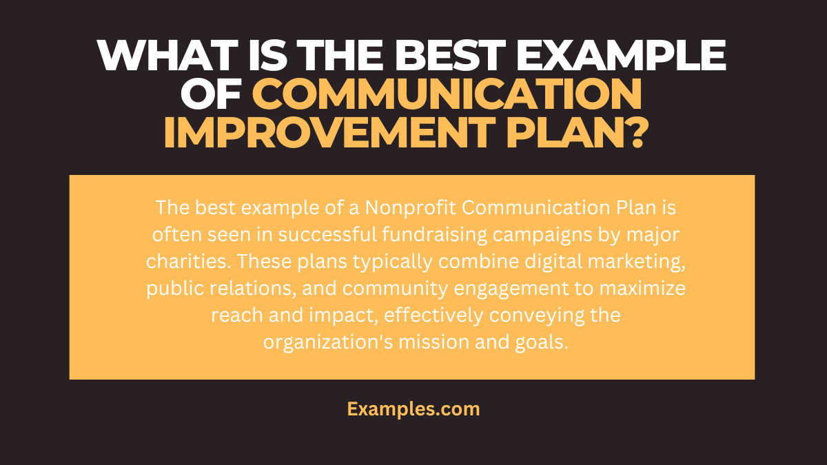 what is the best example of communication improvement plan 