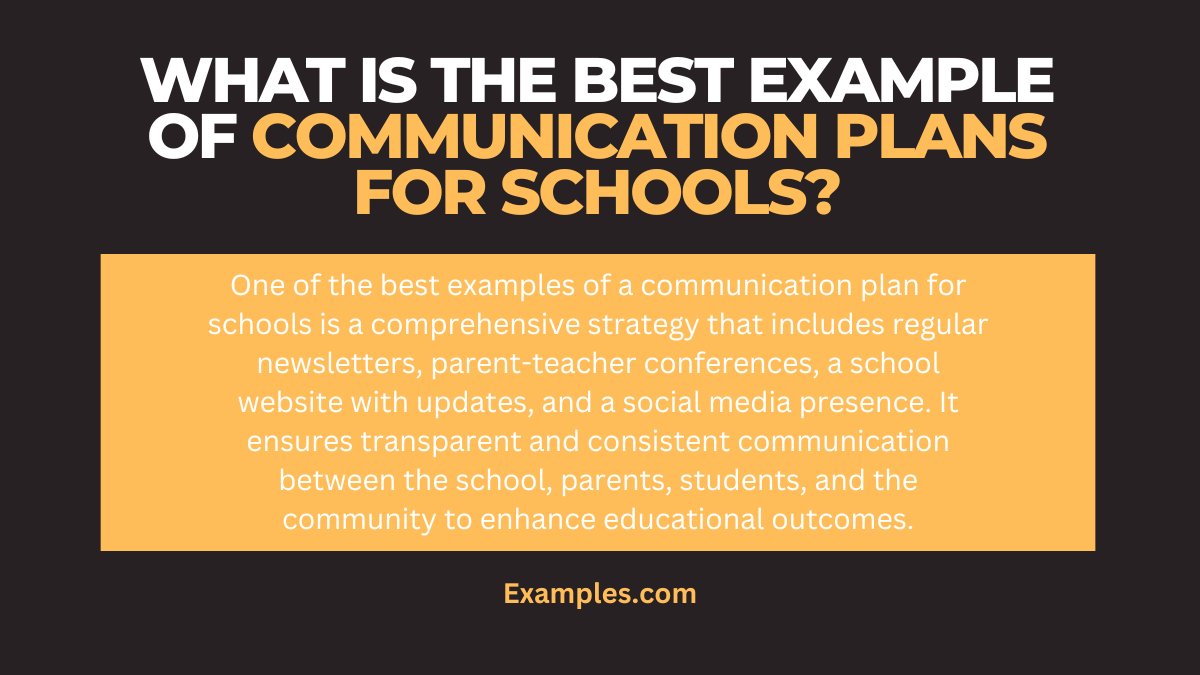 what is the best example of communication plans for schools