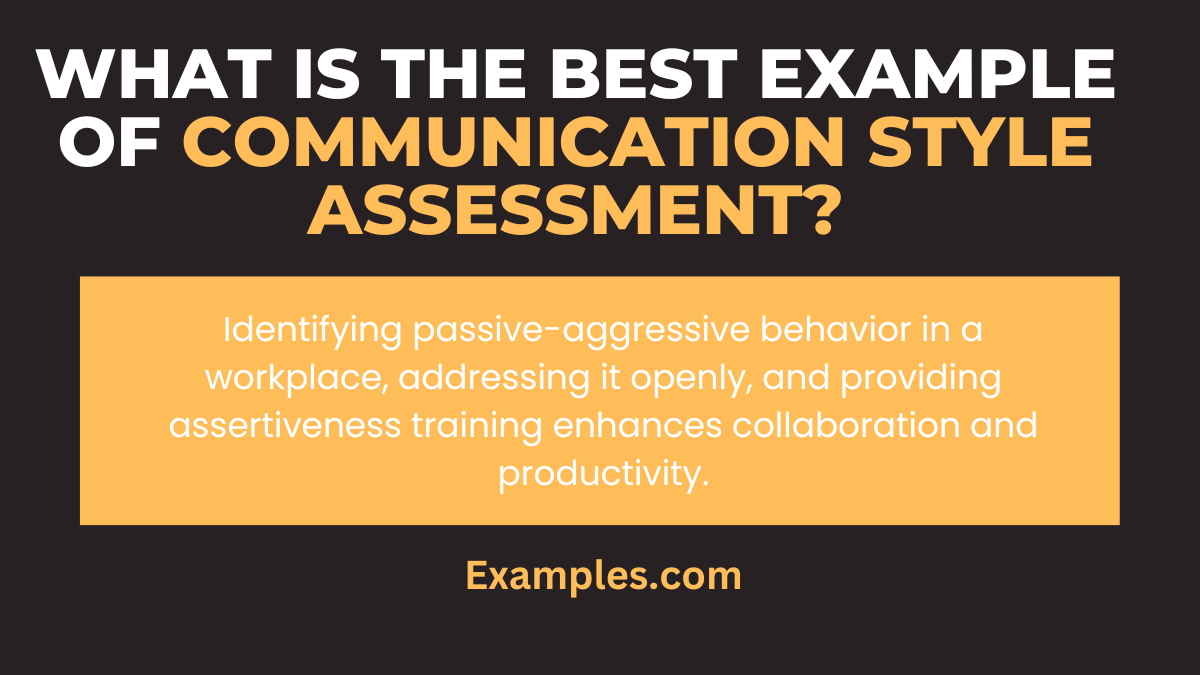 what is the best example of communication style assessment