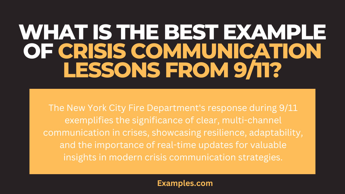 what is the best example of crisis communication lessons from 911