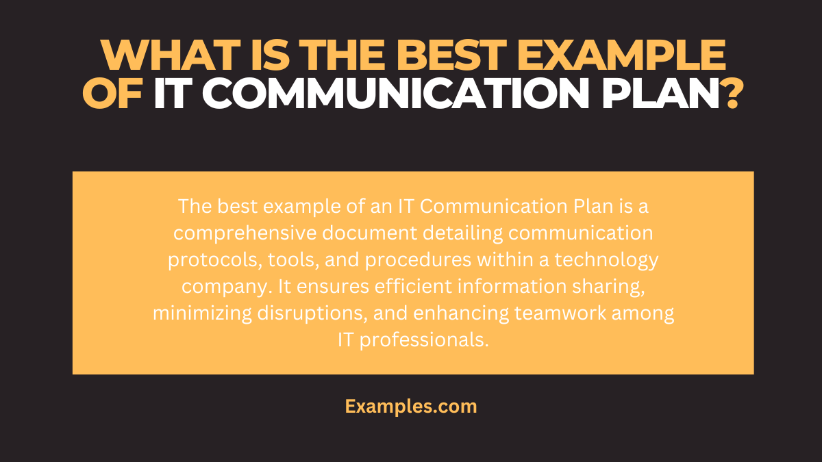 what is the best example of it communication plan