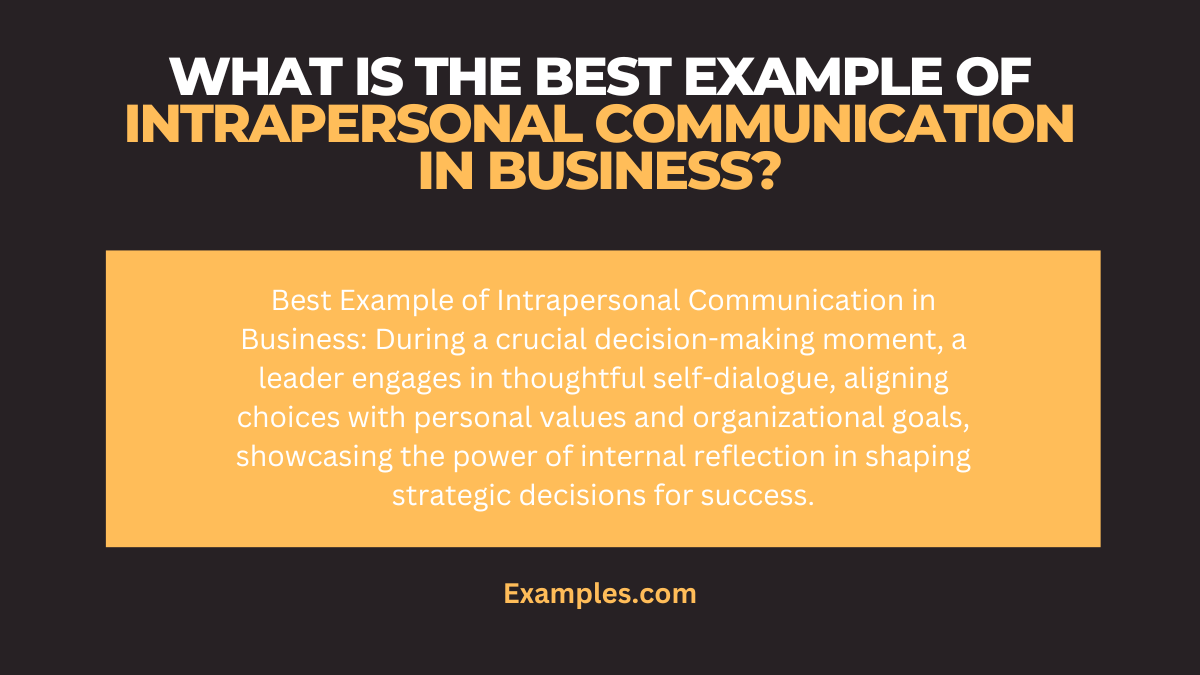 what is the best example of intrapersonal communication in business