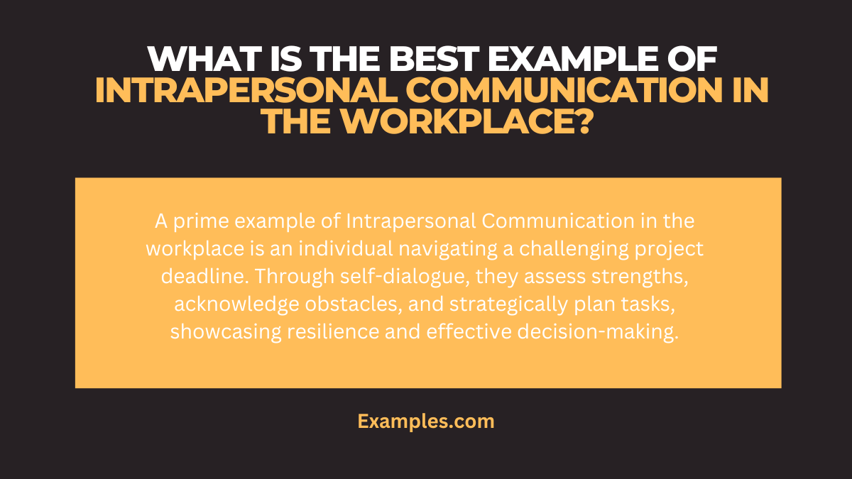 what is the best example of intrapersonal communication in the workplace 