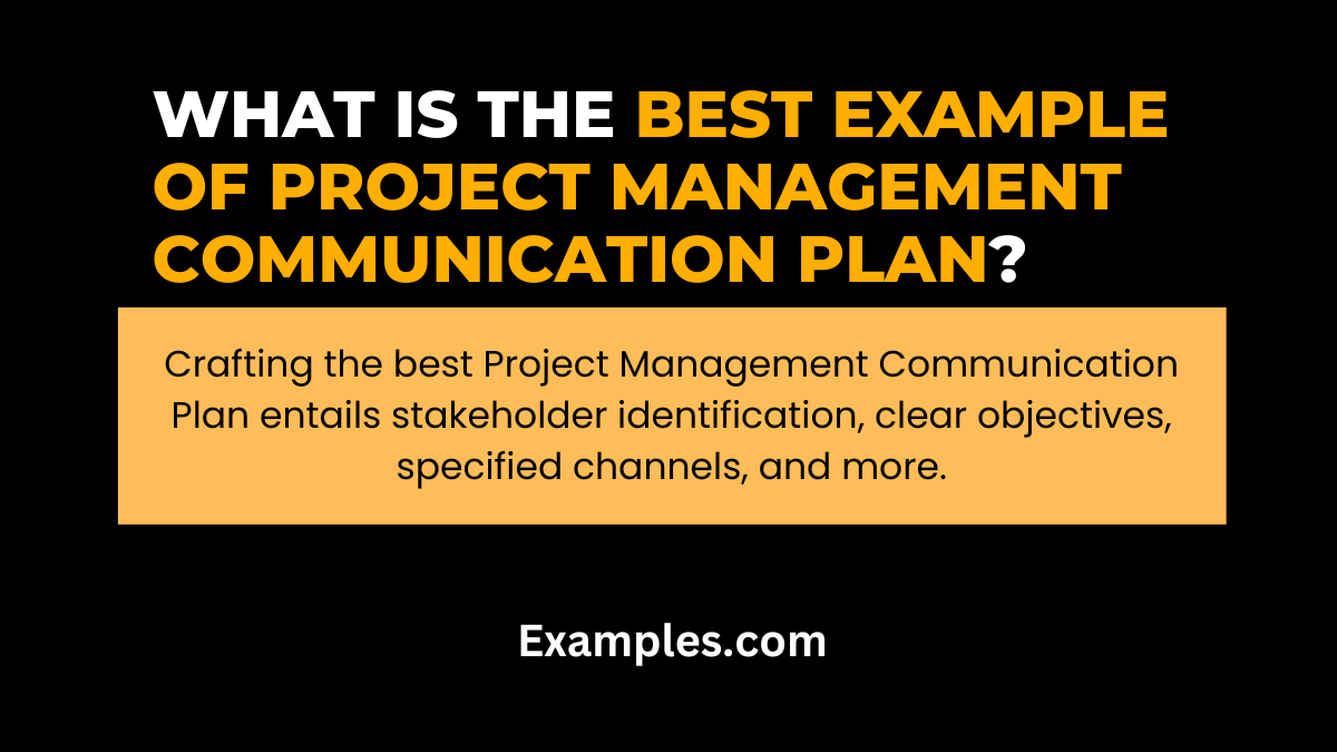 what is the best example of project management communication plan