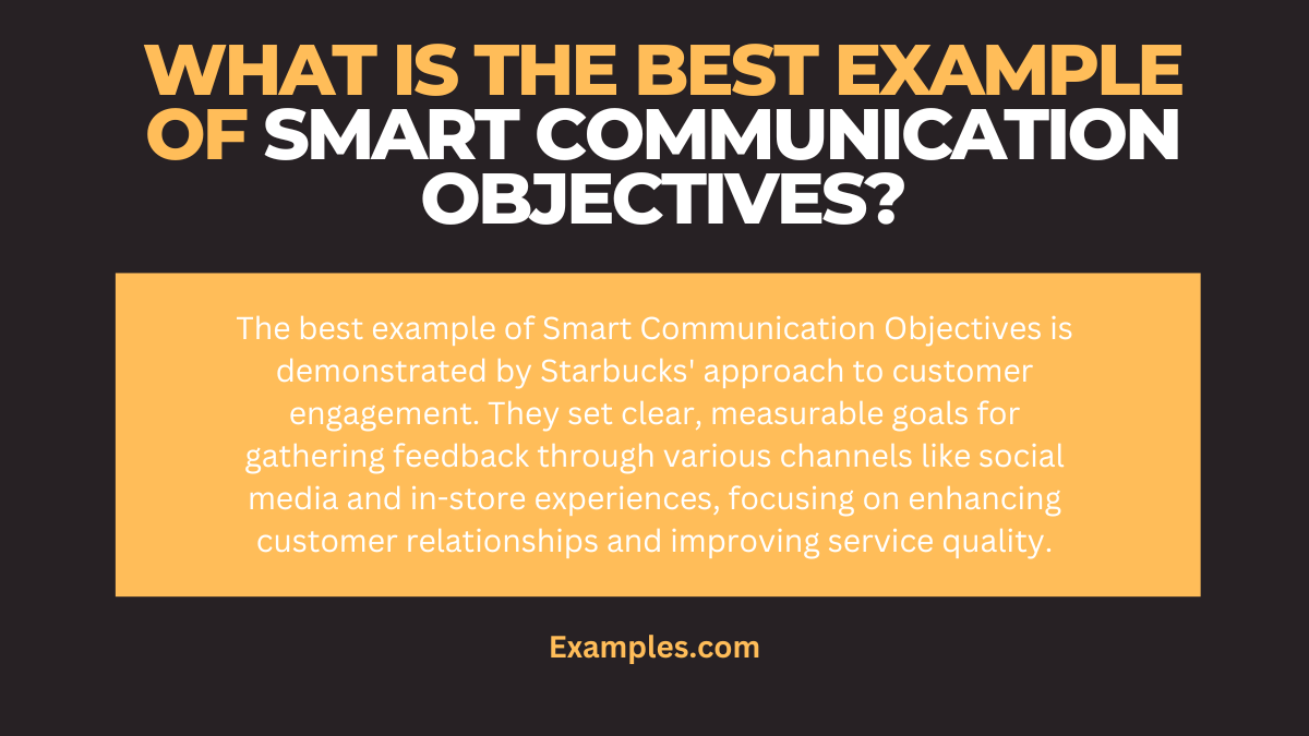 what is the best example of smart communication objectives
