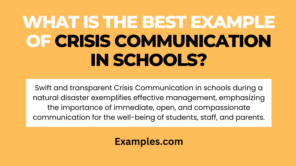 what is the best example of crisis communication in schools