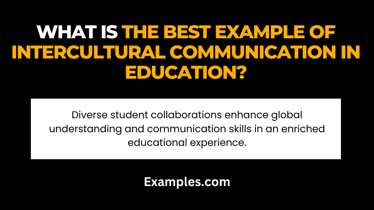 what is the best example of intercultural communication in education