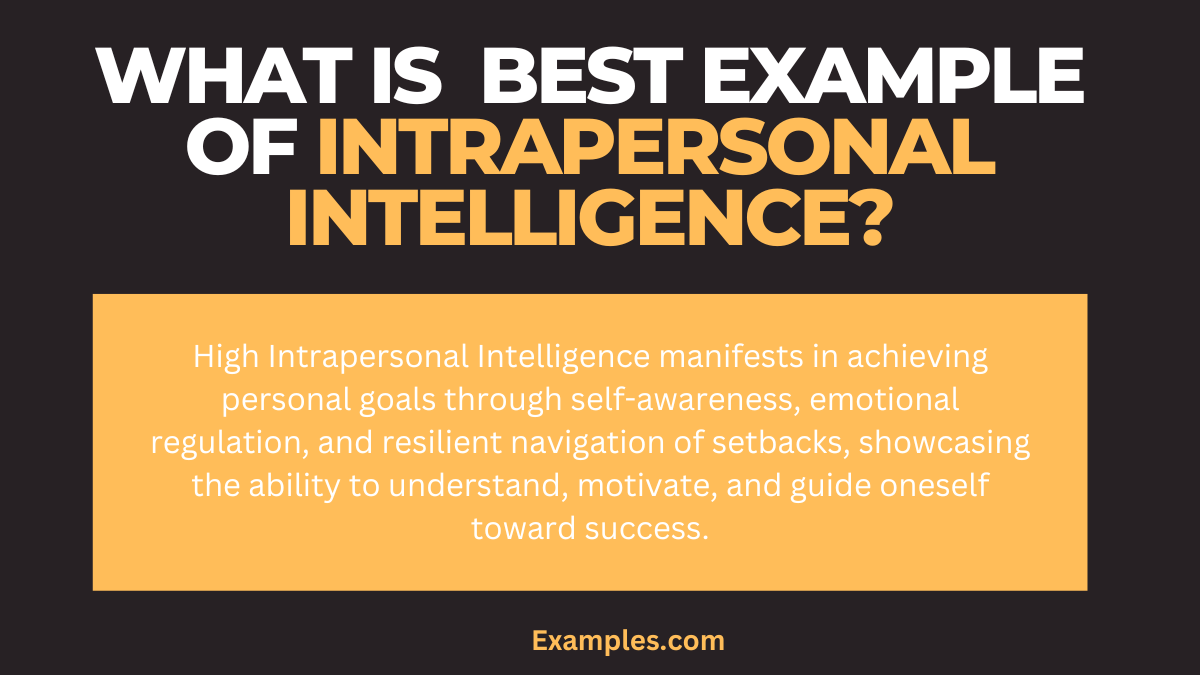 what is the best example of intrapersonal intelligence
