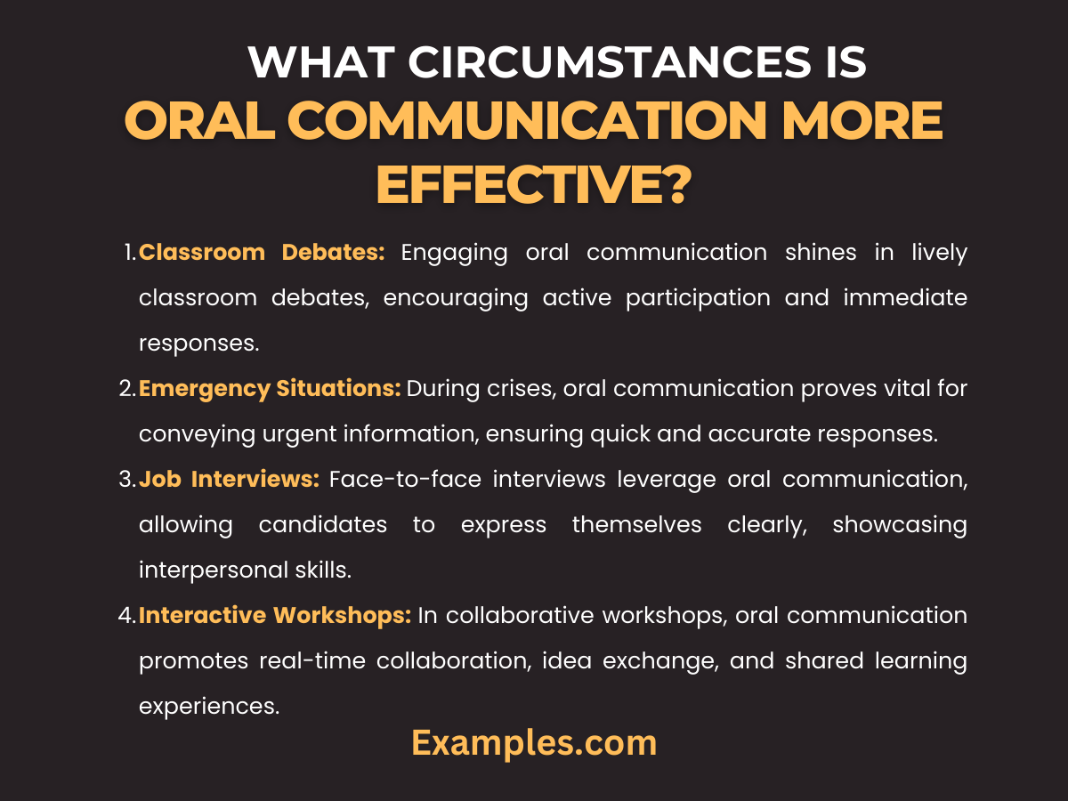when is oral communication most effective