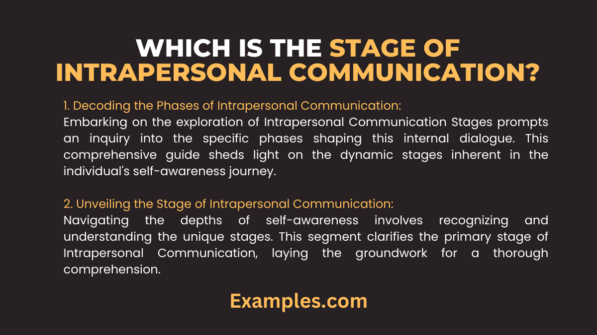 which is the stage of intrapersonal communication
