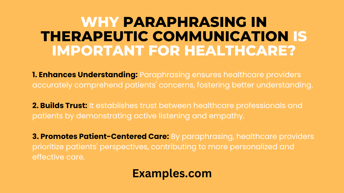 paraphrasing examples in healthcare