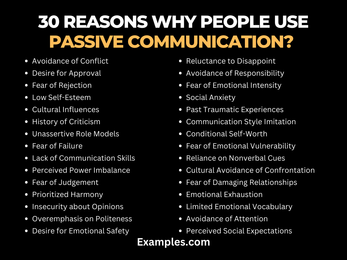 why do people use passive communication list of reasons 11