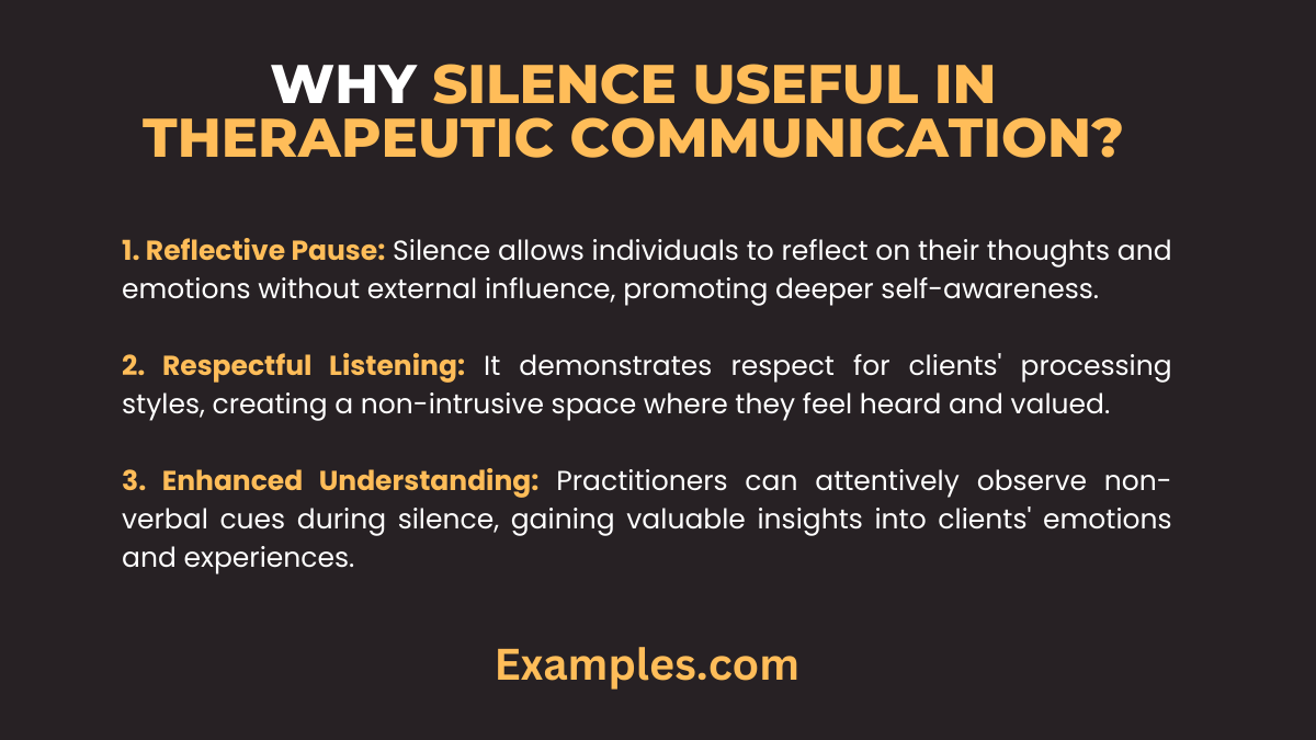 Silence in Therapeutic Communication 19+ Examples