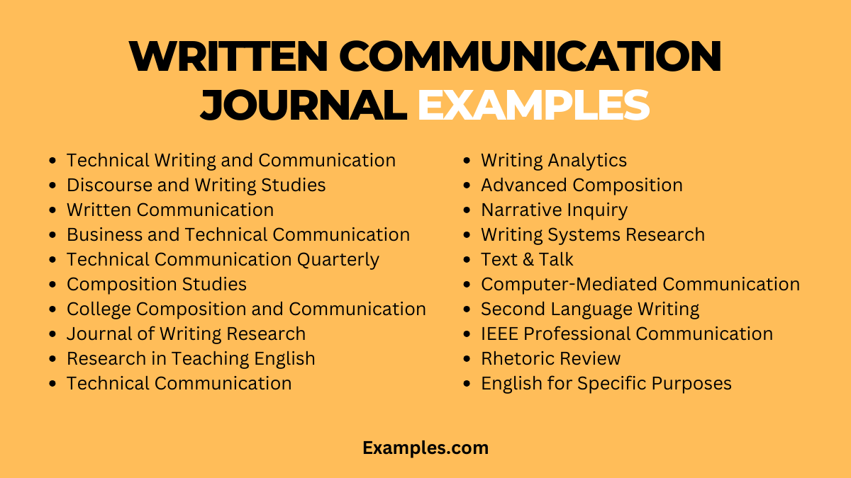 written communication journal examples
