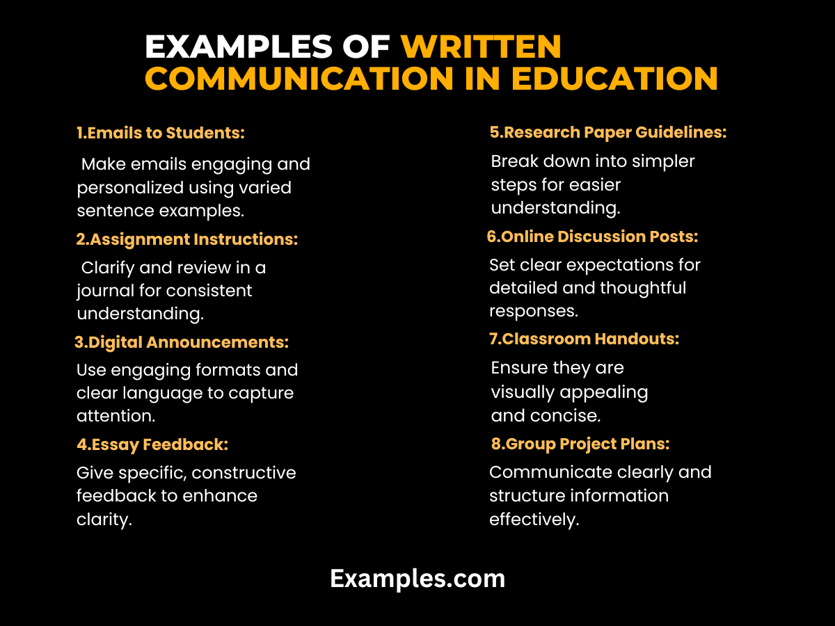 written communication in education example 1