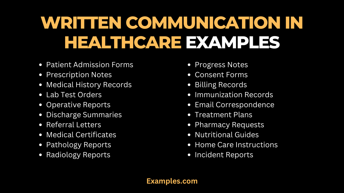 written communication in healthcare examples