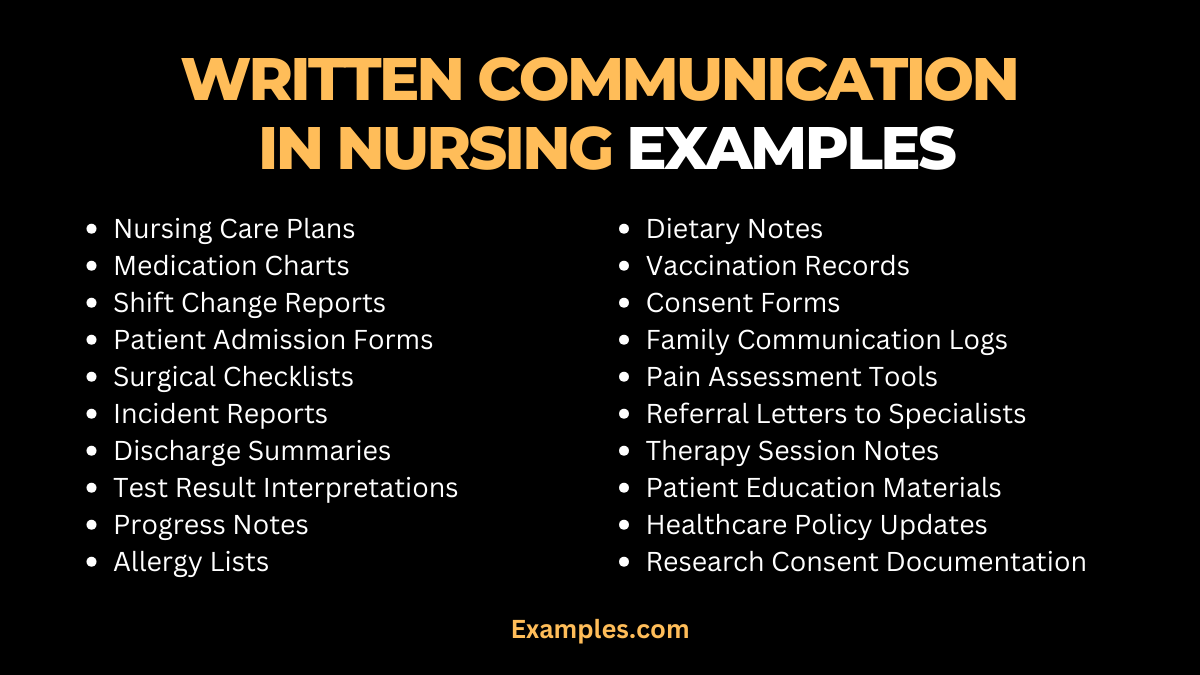 written communication in nursing example