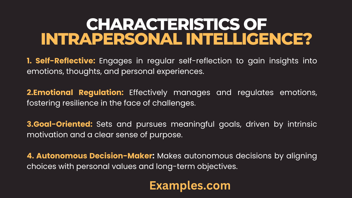 characteristicss of intrapersonal intelligence