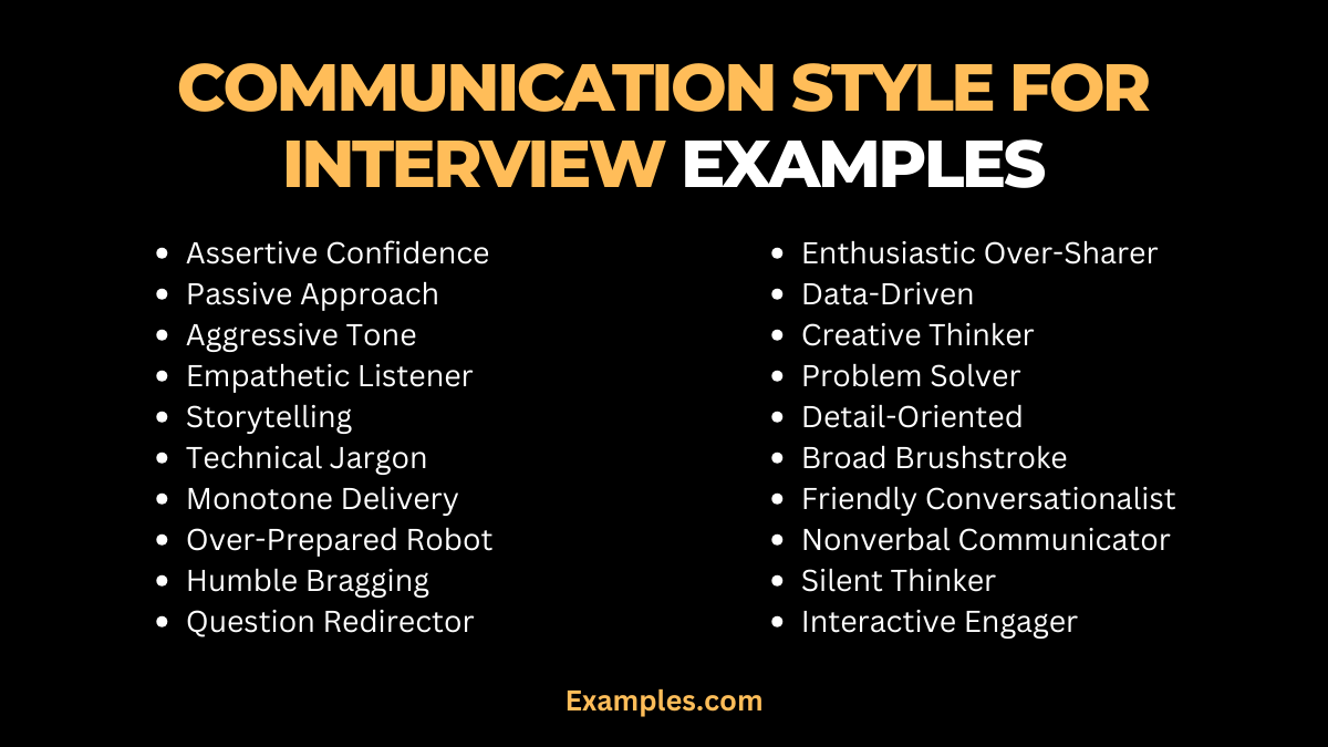 communication style for interview examples