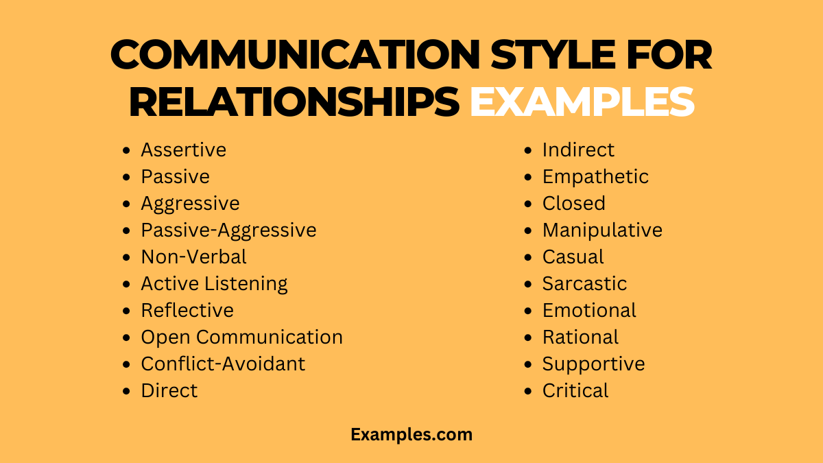 communication style for relationships examples