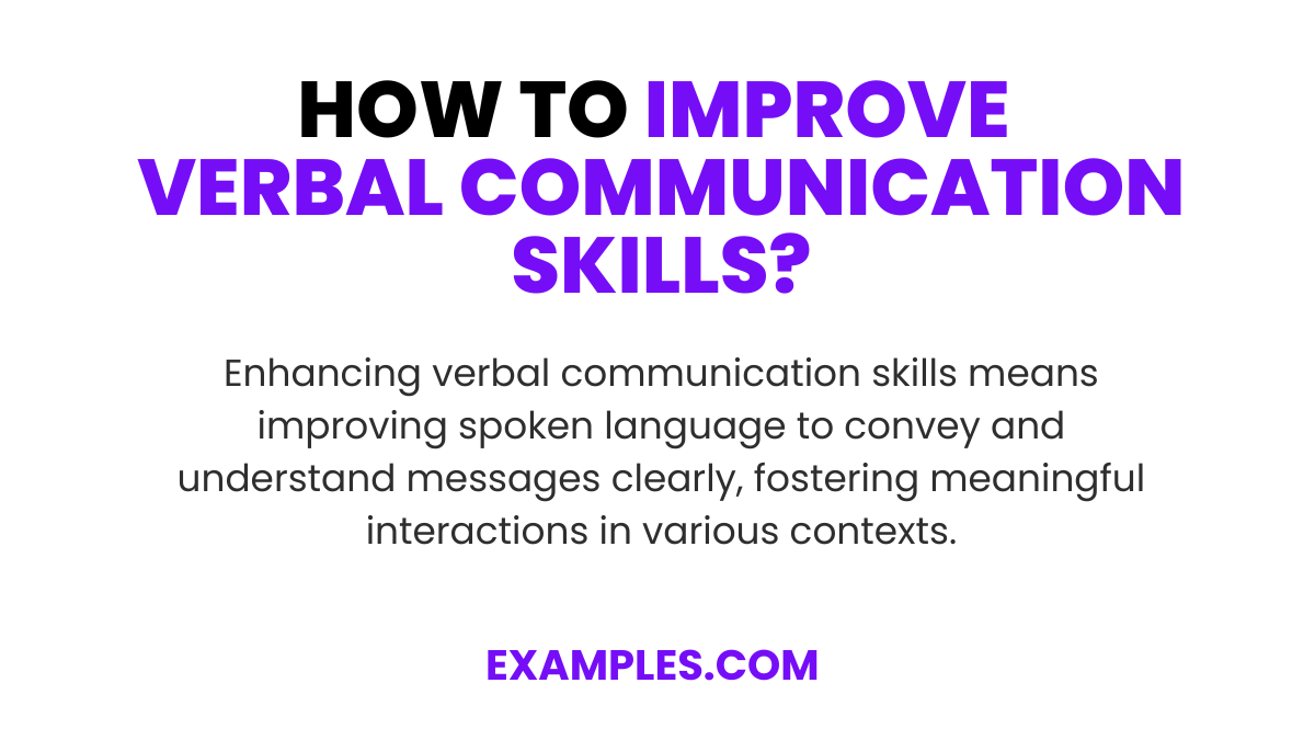 improve verbal communication skills