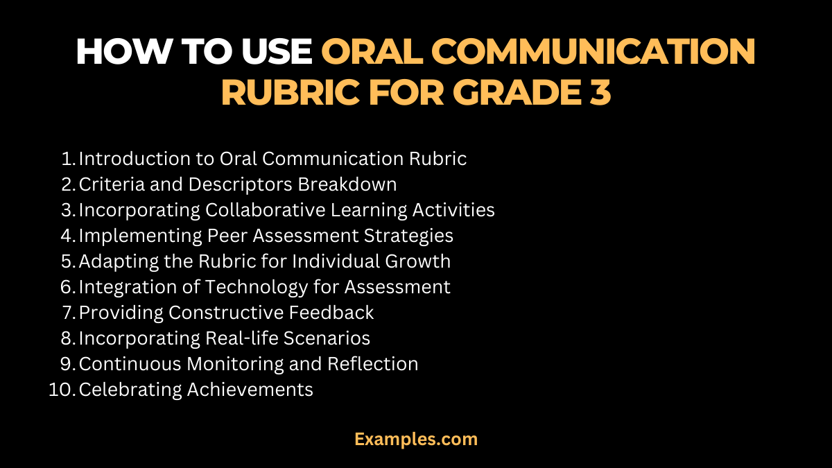 using oral communication rubric for grade 3