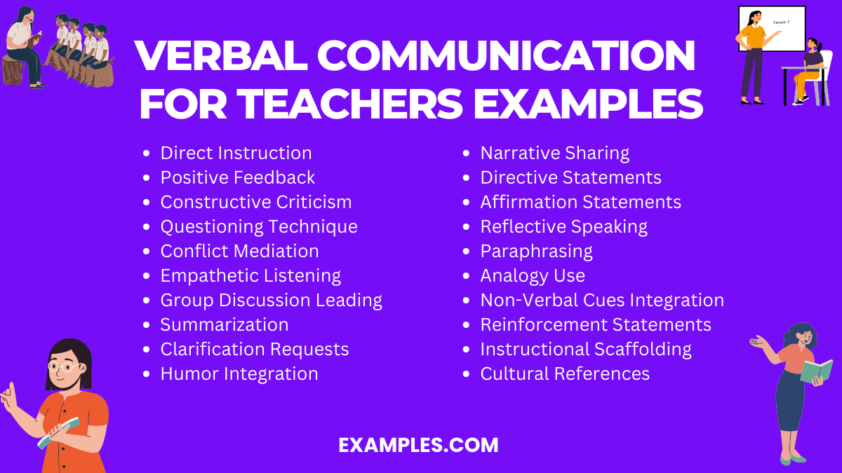 example of verbal communication in education