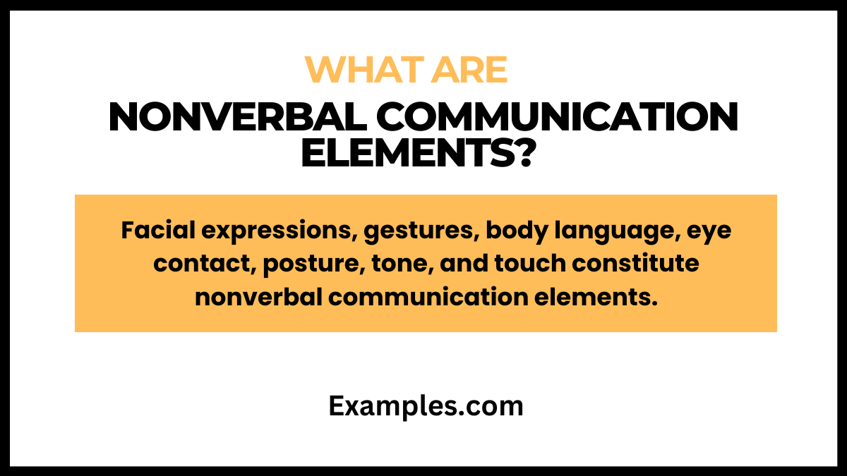 what elements of nonverbal communications