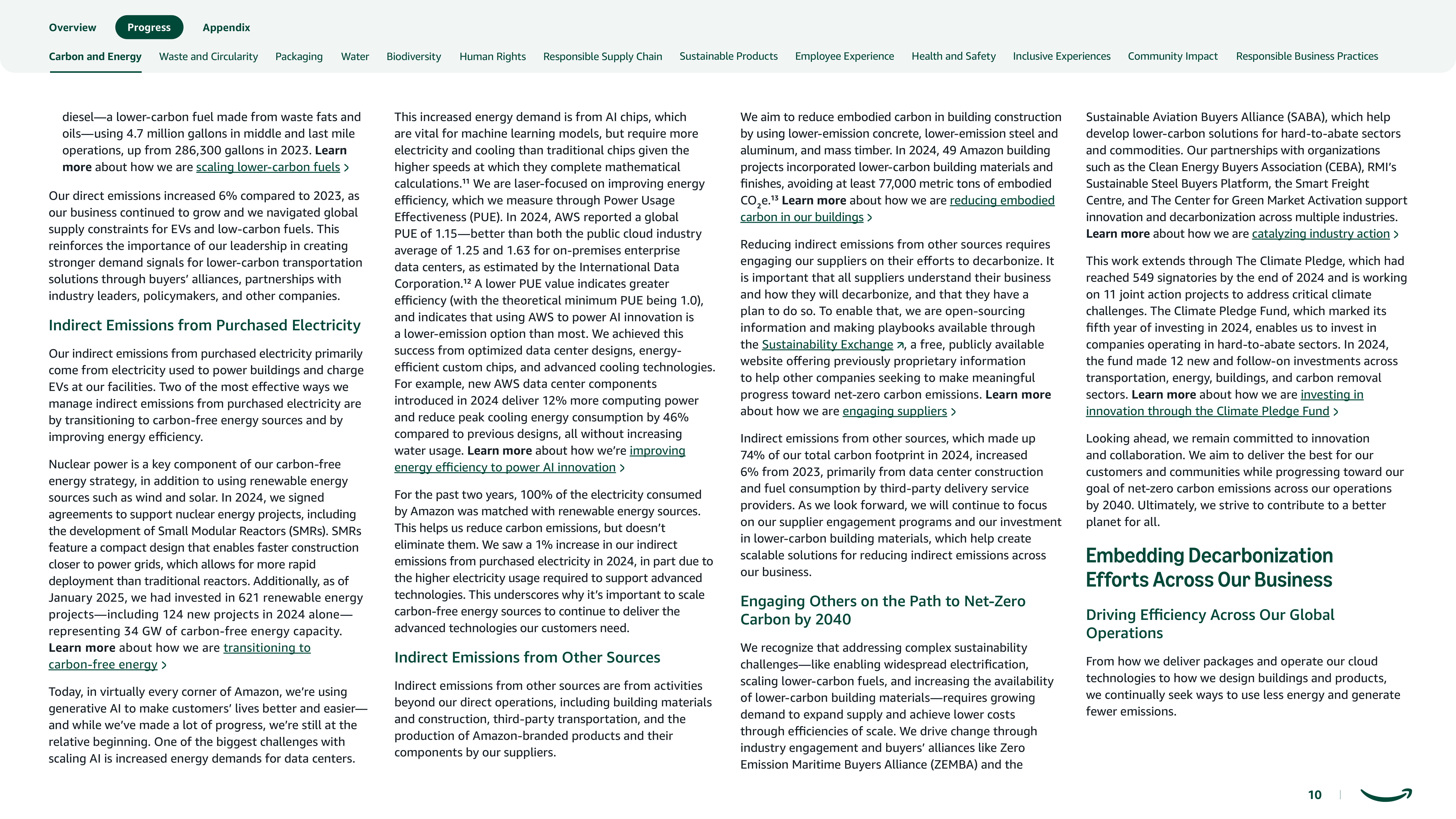 Amazon Sustainability Report — page 10