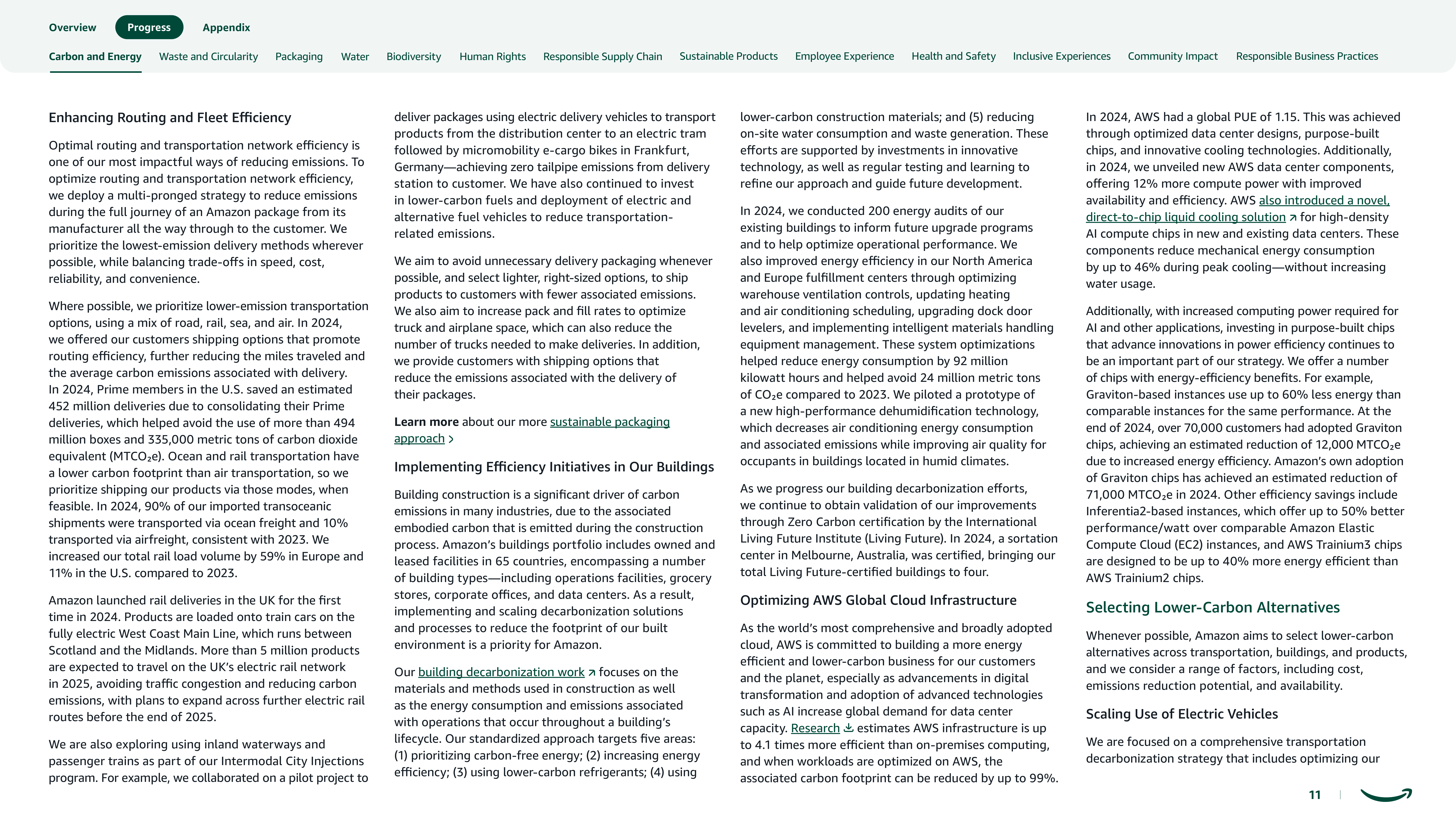 Amazon Sustainability Report — page 11