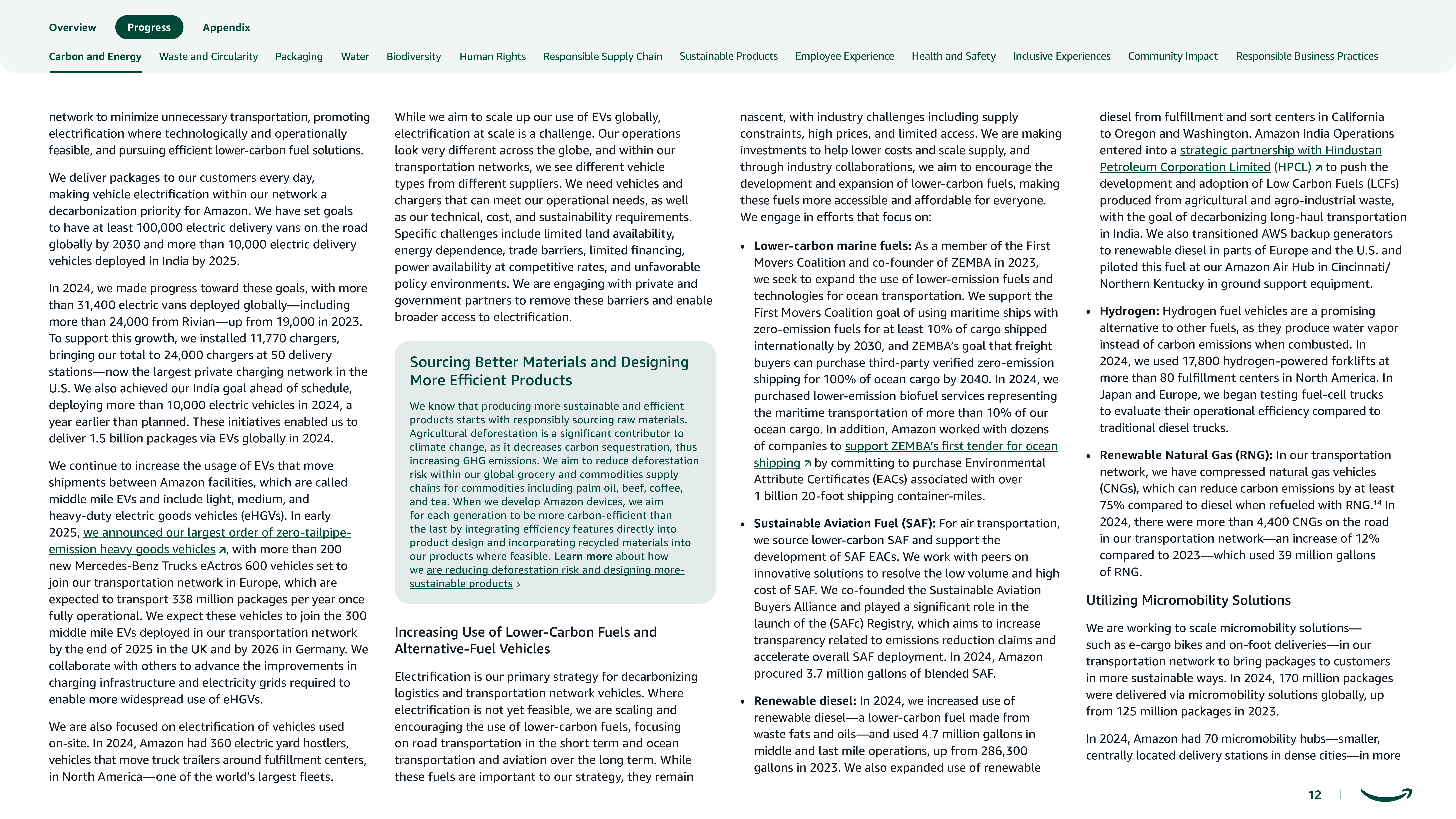 Amazon Sustainability Report — page 12