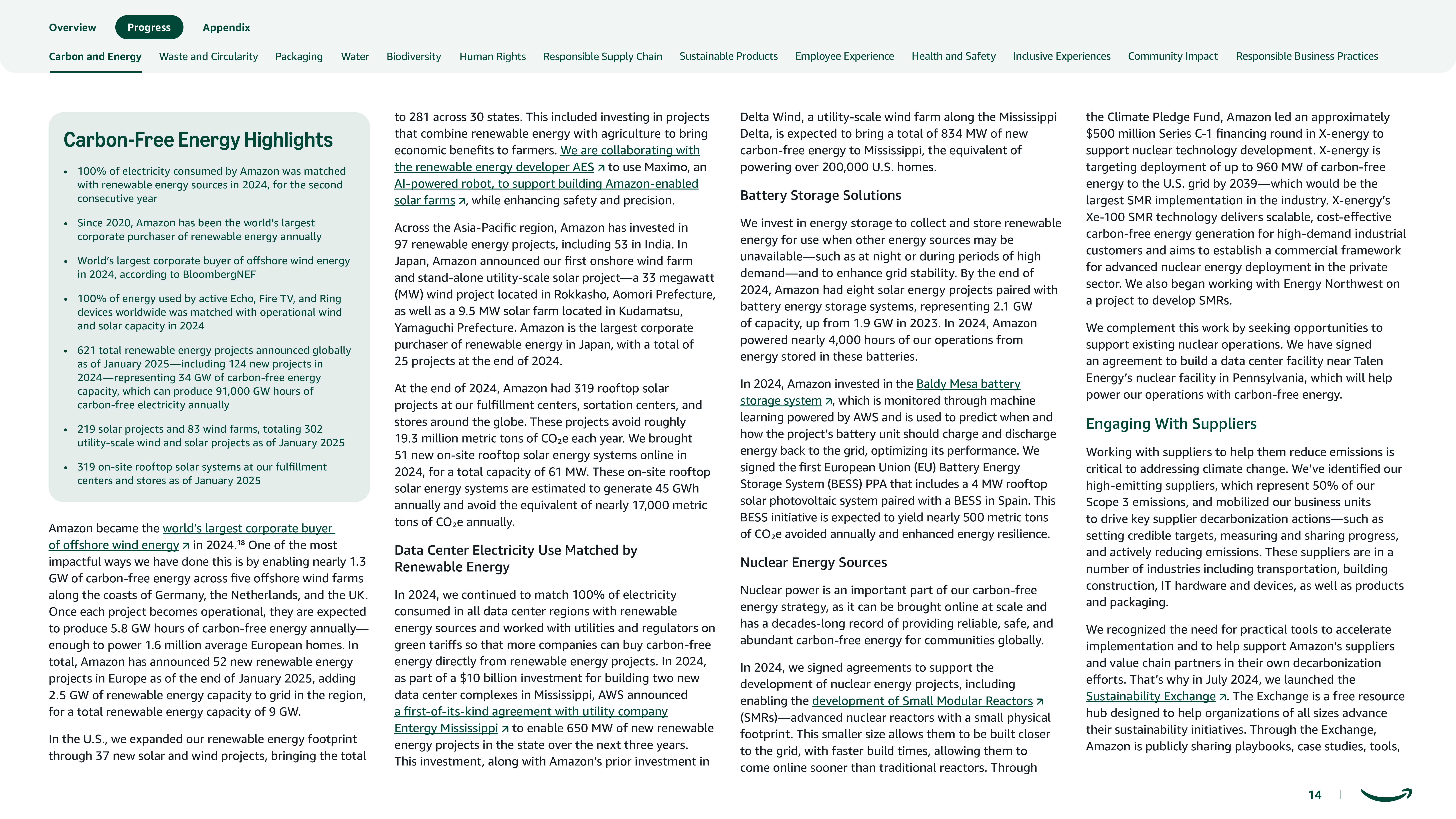 Amazon Sustainability Report — page 14