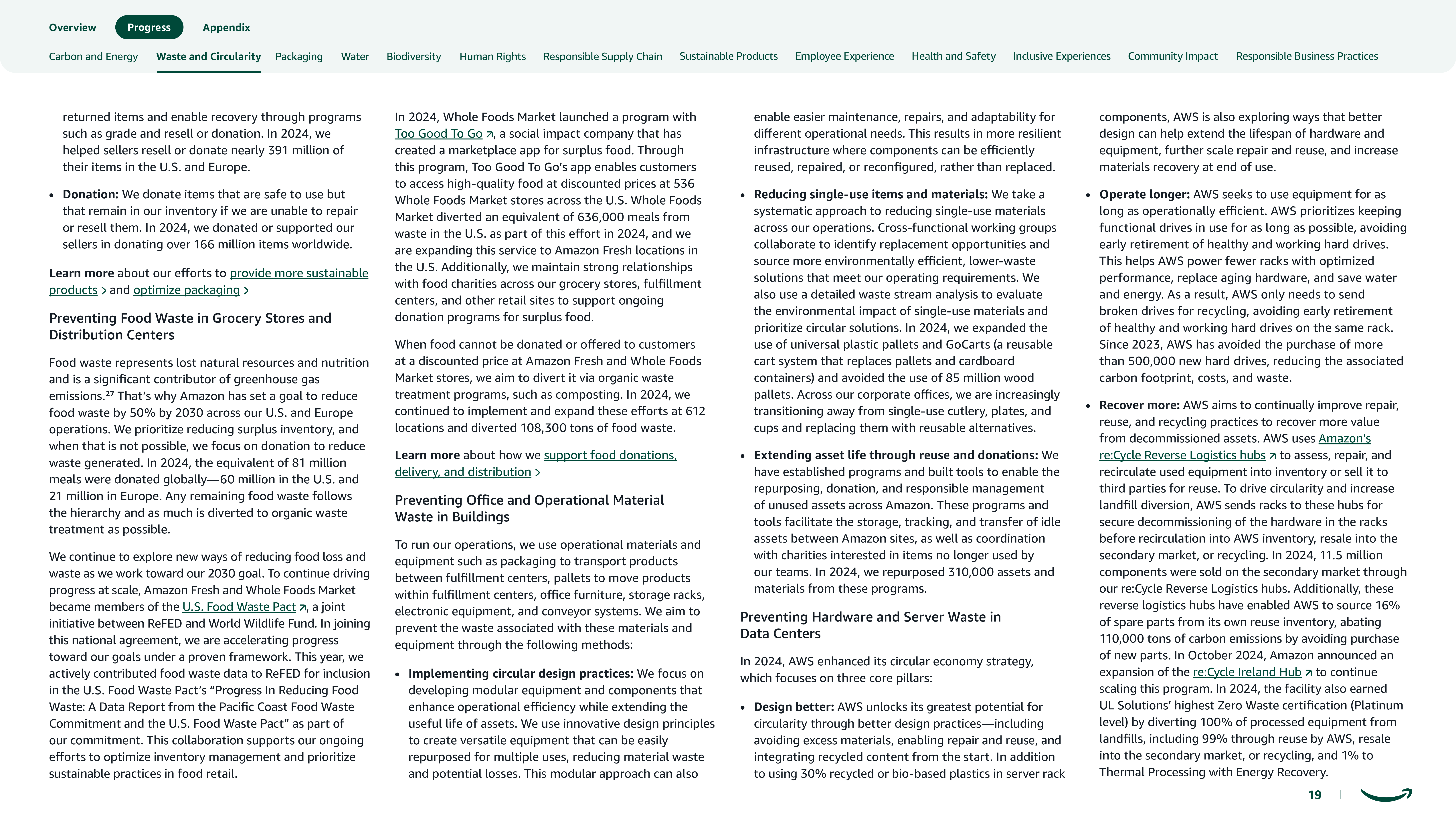 Amazon Sustainability Report — page 19
