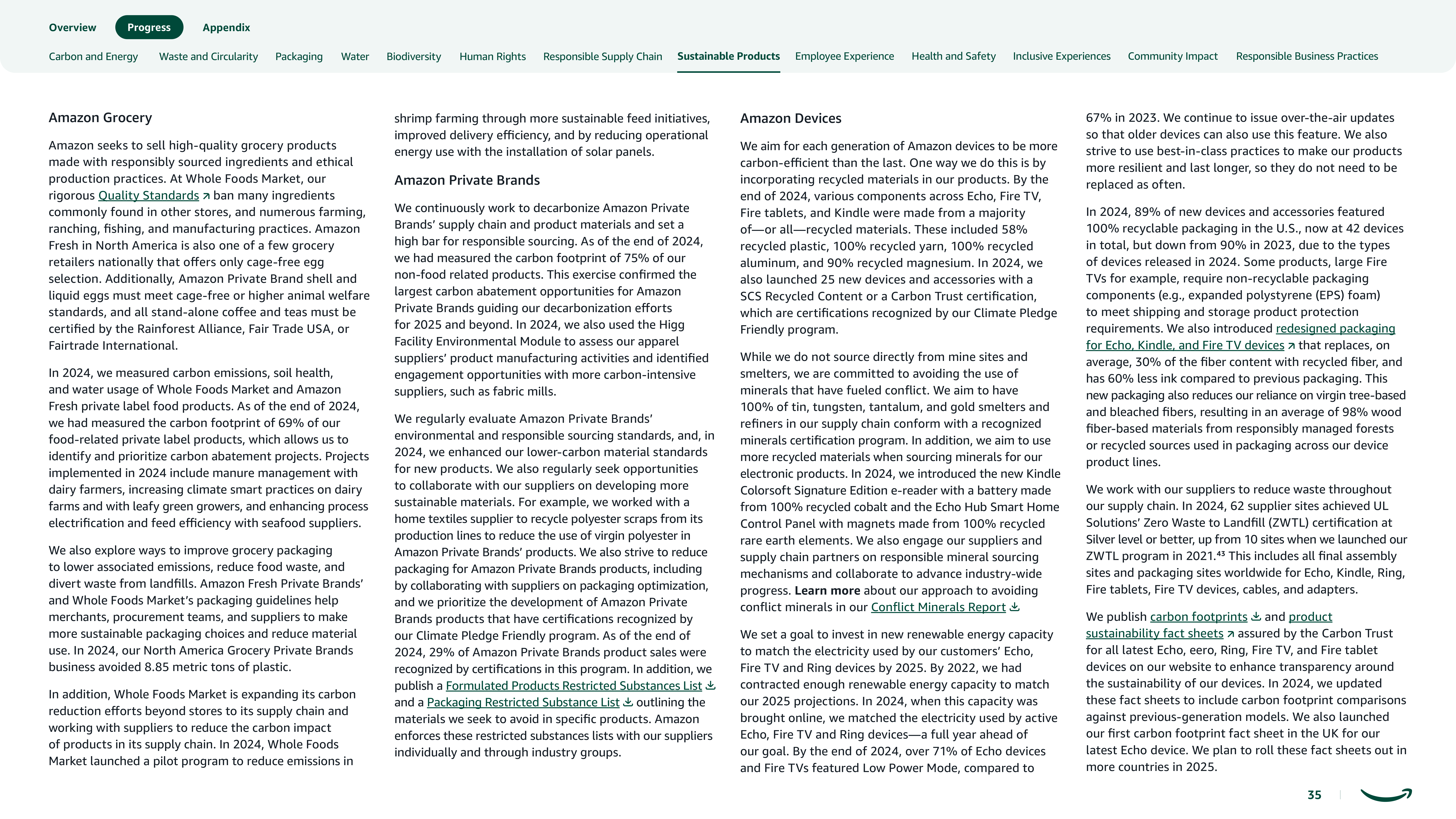 Amazon Sustainability Report — page 35