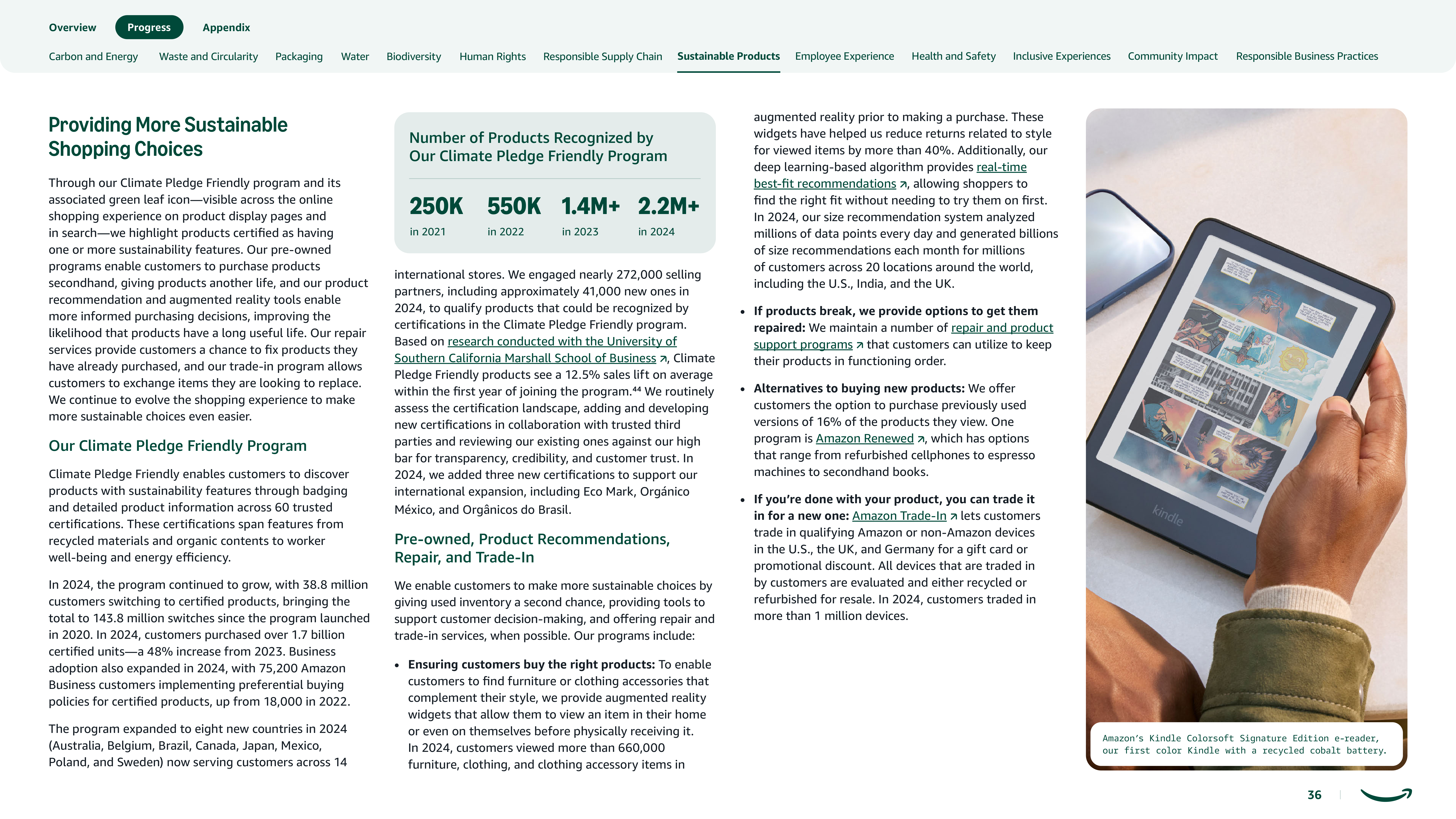 Amazon Sustainability Report — page 36