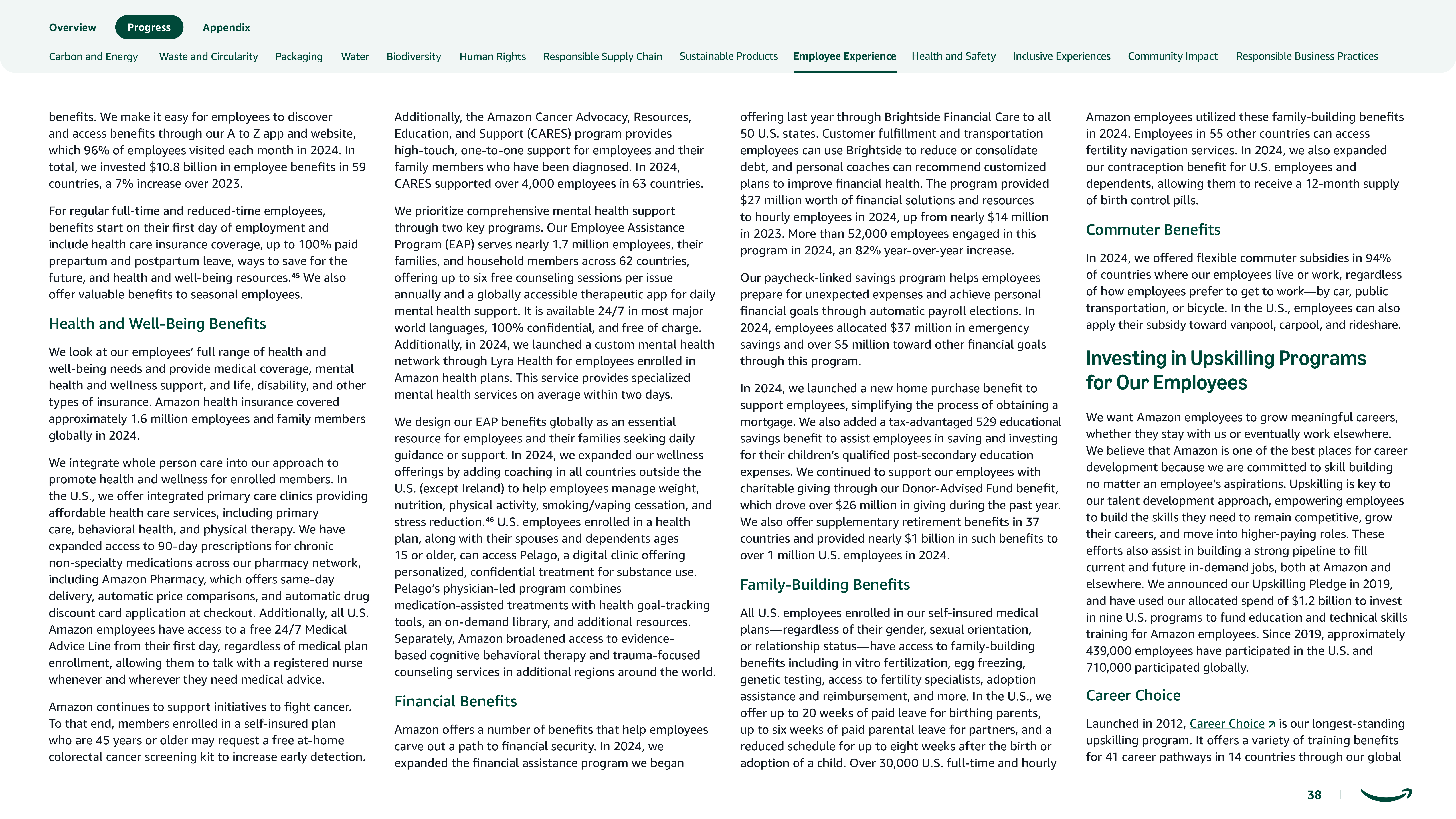 Amazon Sustainability Report — page 38