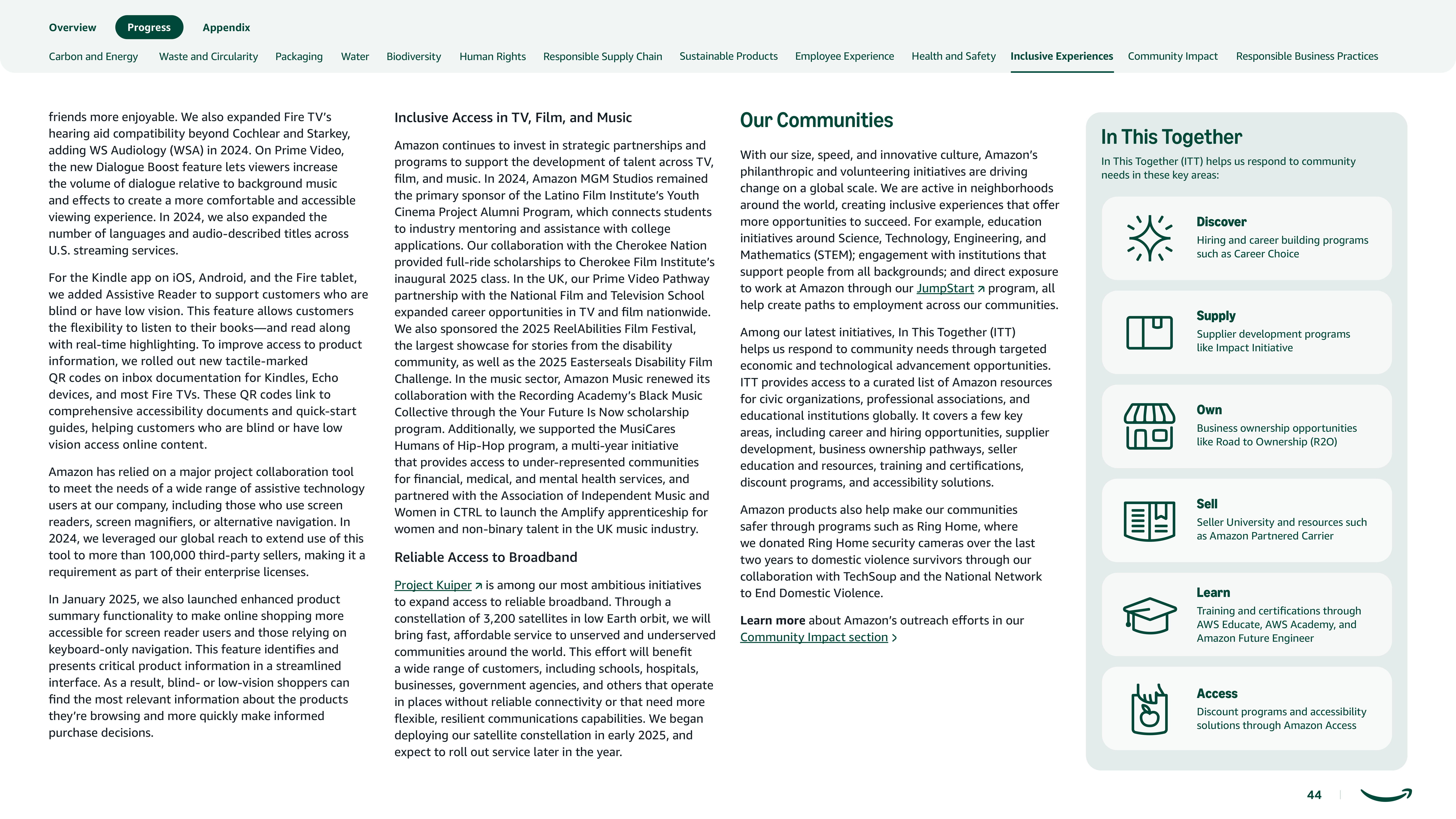 Amazon Sustainability Report — page 44