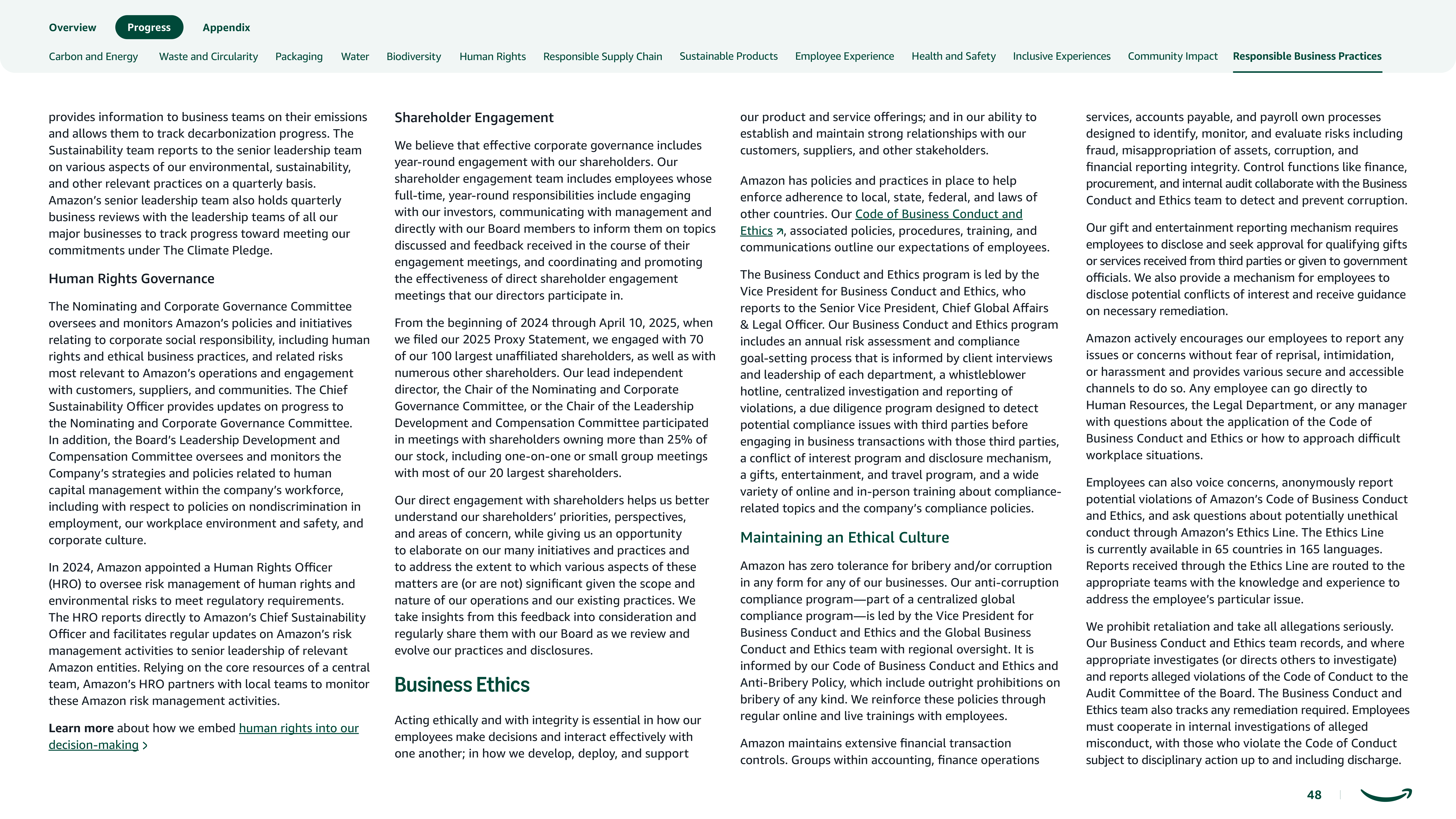 Amazon Sustainability Report — page 48