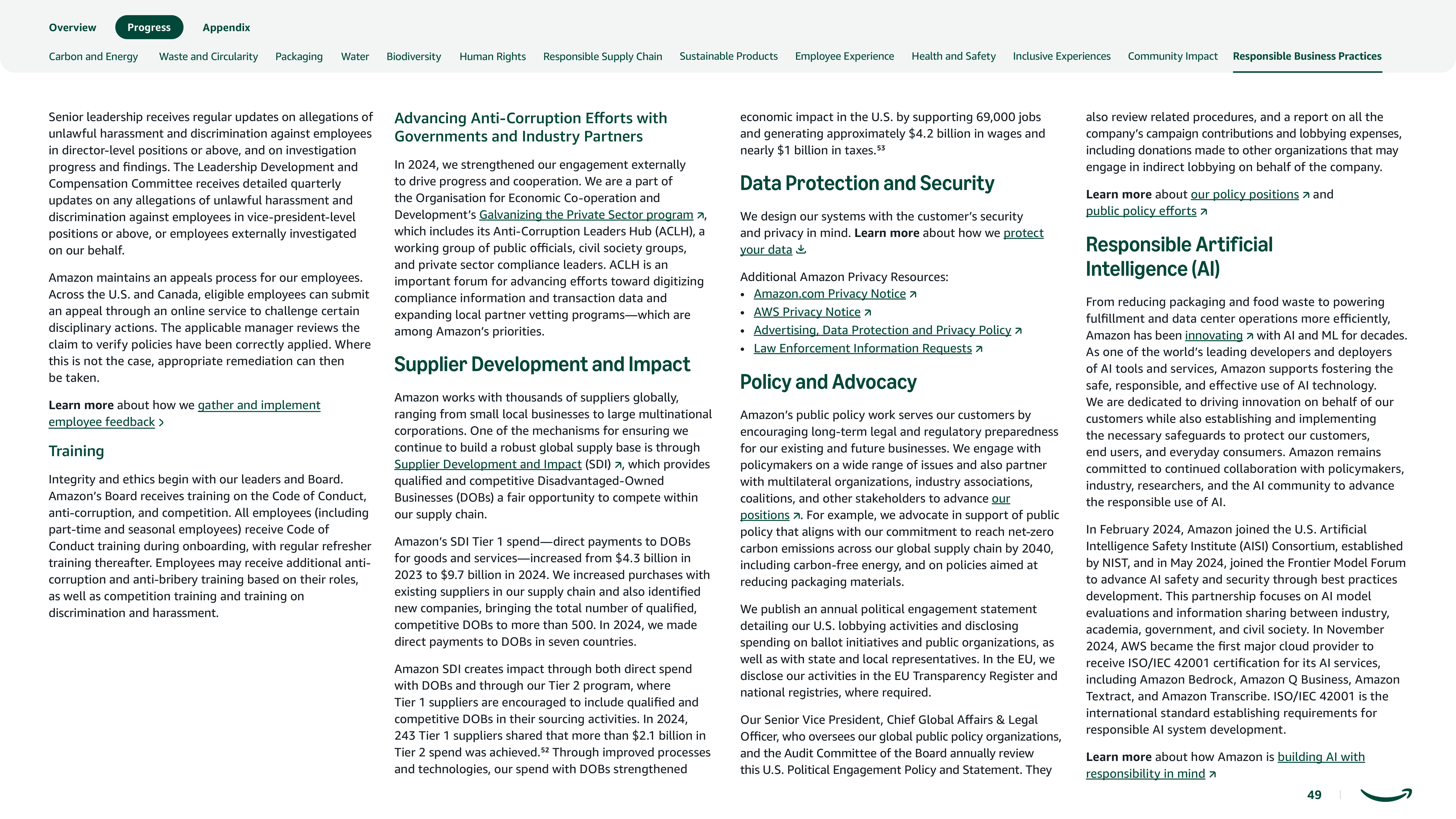 Amazon Sustainability Report — page 49