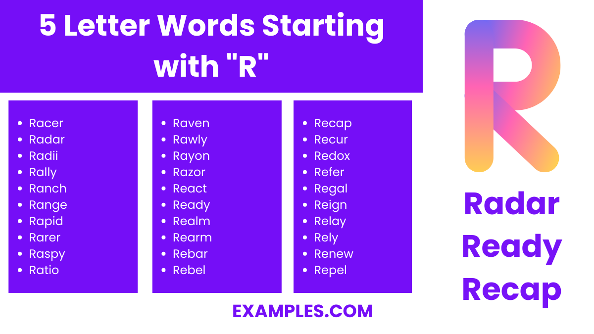 5 letter words starting with r