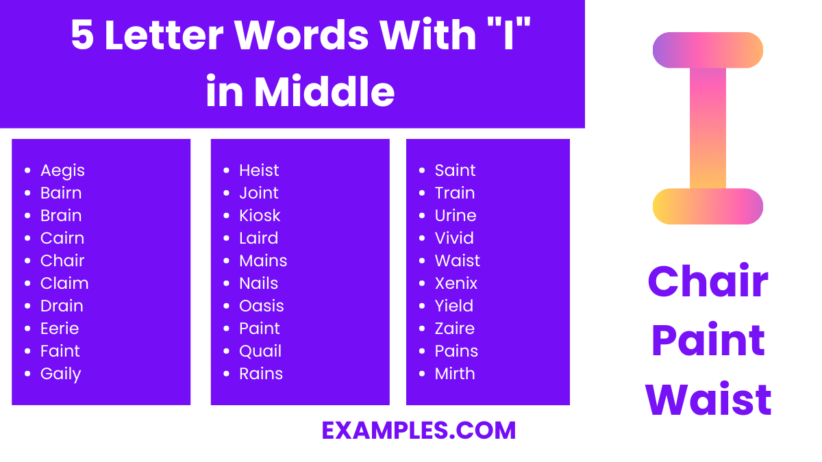 5 letter words with i in middle