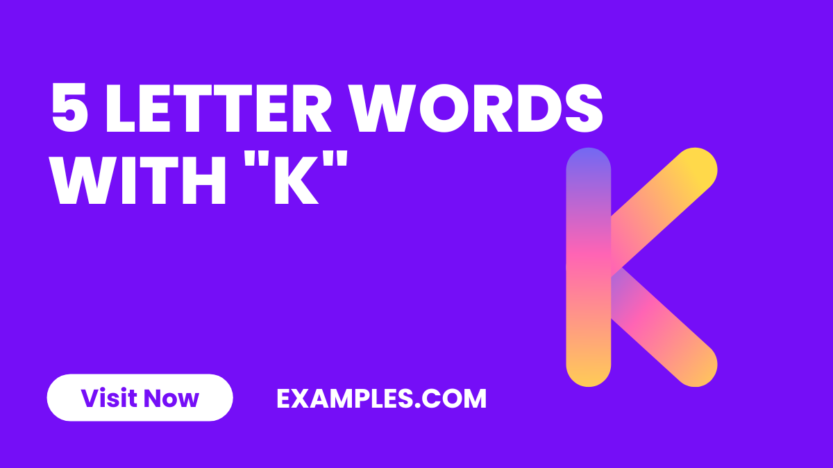 5 letter words with k 1